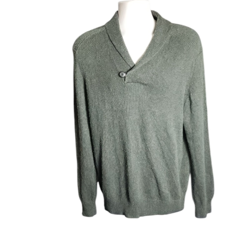 Joseph Abboud Mens XXL Sage Green Wool Blend Shawl Collar Pullover Sweater - Picture 2 of 8